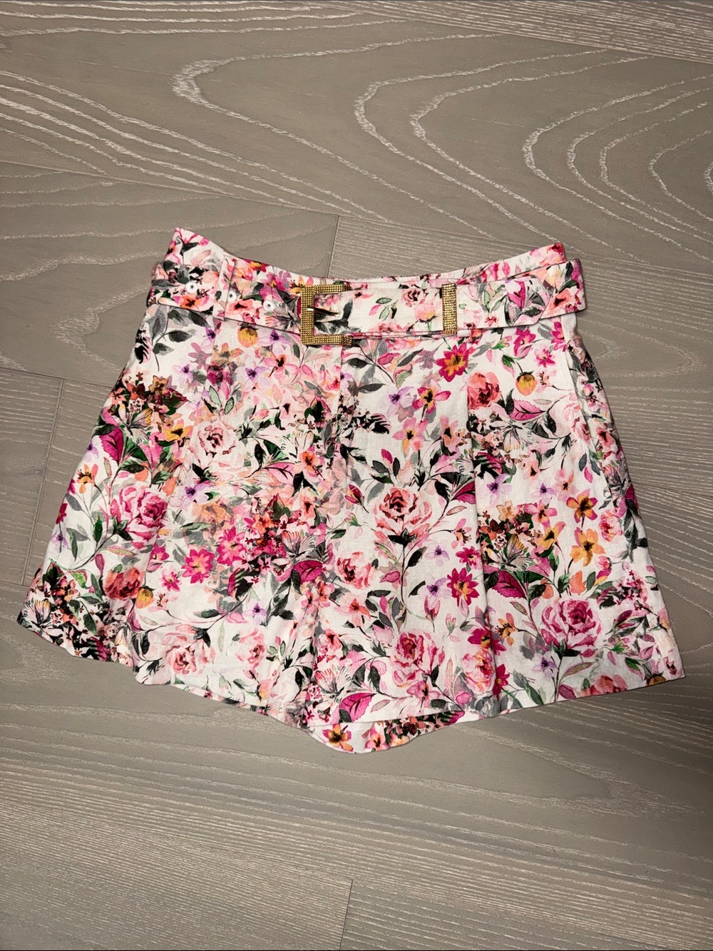 Generation Love Pink Floral Belted Shorts